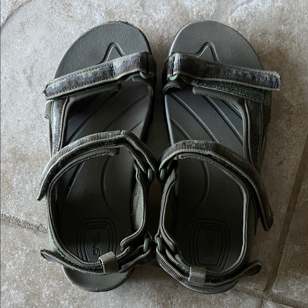 Teva Kids Green Camouflage Sandals